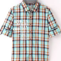 Infinity Boys Tartan Checks Opaque Checked Casual Shirt-image-91