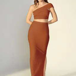 SHOWOFF One Shoulder Top With Trousers Co-Ords-image-82