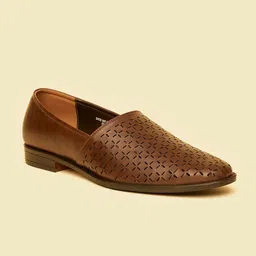 Manyavar Men Self Design Loafer Style Mojaris-image-83