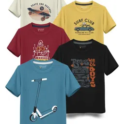 HELLCAT Boys Typography 5 Printed T-shirt-image-62