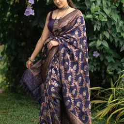 Sanwariya Silk Woven Design Zari Silk Blend Kanjeevaram Saree-picture-52