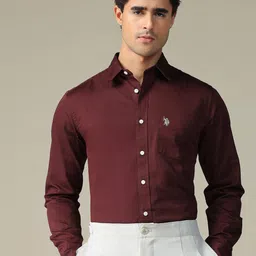 U.S. Polo Assn. Spread Collar Tailored Fit Pure Cotton Shirt-picture-36