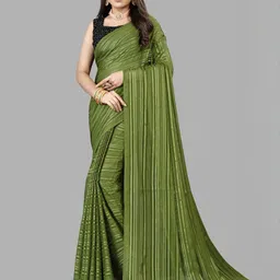 MIJAASHREE FASHION Green Viscose Rayon Sarees-picture-4