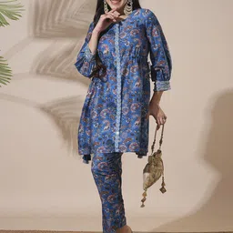 Globus Printed Three-Quarter Sleeves Tunic With Trousers-image-97