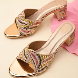 Rocia Embellished Open Toe Party Block Heels Sandals-1
