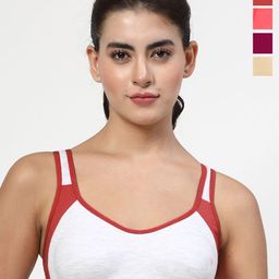 LILY Pack Of 4 Bra Full Coverage Non Padded Seamless Sports Bra-picture-48