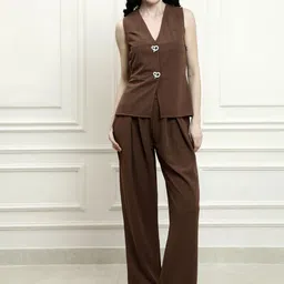 Athena V-Neck Waistcoat With Trousers Co-Ords-image-96