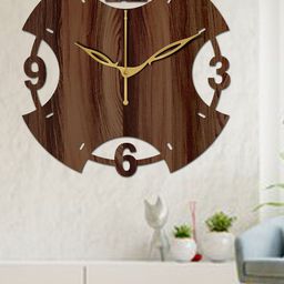 Freny Exim Brown Analogue Wood Wall Clock-image-30