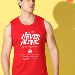 WOOSTRO Pack Of 2 Printed Combed Cotton Gym Vests VWS26(ALONE RED)(MORE ORANGE)-image-69