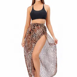 CrossKulture Printed Kimono Swimwear Cover up Bottom-image-5