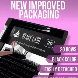 STACY LASH 20-Rows Individual False Eyelash Extensions - Curl D image 2