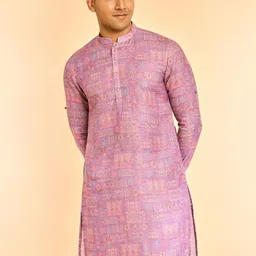 Diwas by Manyavar Ethnic Motifs Printed Mandarin Collar Straight Kurta-image-94