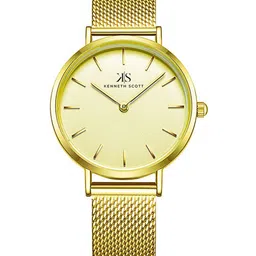 KENNETH SCOTT Women Embellished Dial & Stainless Steel Straps Analogue Watch K22519-GMGC-image-78