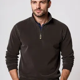 HERE&NOW Men Polyester Solid Sweatshirts-picture-42