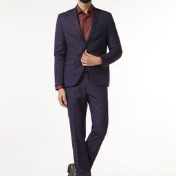 Blackberrys Checked Tailored-Fit Single-Breasted Two-Piece Suit-picture-0