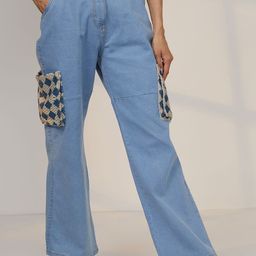 Campus Sutra Women Comfort High-Rise Stretchable Contrast Patch Denim Jeans-image-33