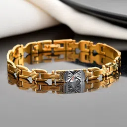 VOJ Men Brass Gold-Plated Link Bracelet-image-87