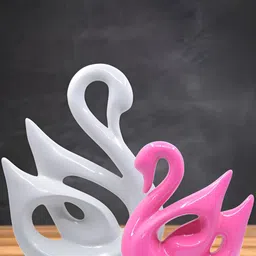 Aura White & Pink 2 Pieces Swan Figurine Showpieces-image-17