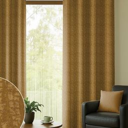 Myntra Elegant Homes Mustard Set of 2 Black Out Long Door Curtain-picture-48