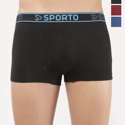 Sporto by Macho Pack Of 4 Combed Cotton Mid-Rise Short Trunks-picture-39