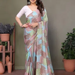 DIVASTRI Pure Georgette Block Print Saree-picture-3