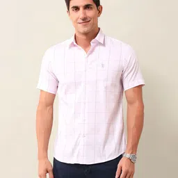 U.S. Polo Assn. Men Tailored Fit Opaque Checked Casual Shirt-image-99