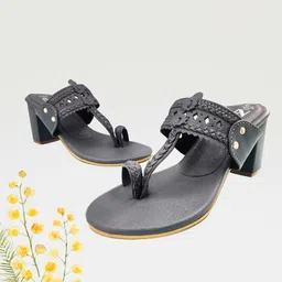 THE MADRAS TRUNK Embellished Block Sandals-picture-52