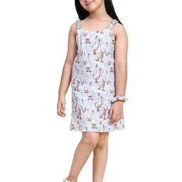 Funny Bones Clothings Print Linen A-Line Dress-image-89
