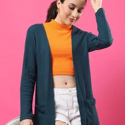 Metronaut Women Longline Shrug-19