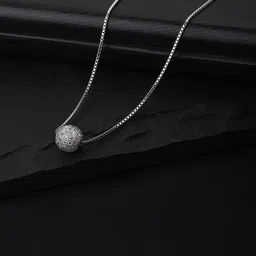 Carlton London Silver-Toned Rhodium-Plated CZ-Studded Handcrafted Necklace-11