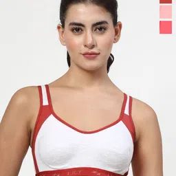 LILY Strops999 Colourblocked Full Coverage Seamless Non Padded Sports Bra-picture-6