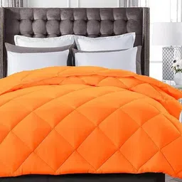 RF RELAXFEEL Orange Checked Microfiber Heavy Winter 210 GSM Double Bed Comforter-image-63