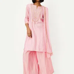 max Women Ethnic Motifs Embroidered Kurta with Palazzo & Dupatta-image-96