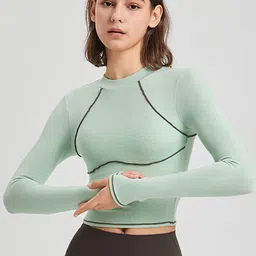 LULU & SKY Women Extended Sleeve Sports Fitted Crop Top-picture-14