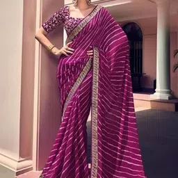 DURGA EMPORIO Leheriya Pure Georgette Designer Saree-image-63