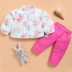 I LOVE MOM Girls Printed Top With Trousers Set-image-93