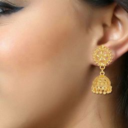 DIVASTRI Gold-Plated Dome Shaped Jhumkas-44