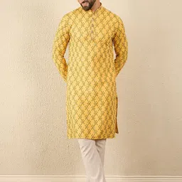 Anouk Geometric Embroidered Mandarin Collar Thread Work Kurta-image-33