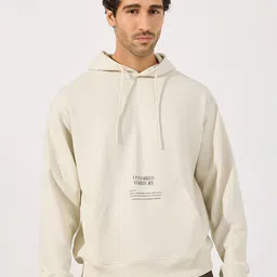 Styli Men Minimal Statement Print Front Pocket Relaxed Fit Hoodie-image-89
