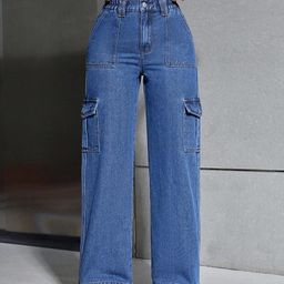 NU CLOTHS Women Jean Wide Leg High-Rise Light Fade Stretchable Jeans-image-42