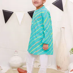 Ka-mee Boys Leheriya Printed Regular Pure Cotton Kurta with Pyjamas image 2