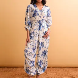NH KAPDEWALA V-Neck Printed Basic Jumpsuit-picture-4