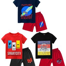 BAESD Boys Printed T-shirt with Shorts-image-43