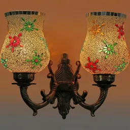 Somil Premium Designer Glass Wall / Night Lamp Elegant & Stylish Dcor Accent for Modern Interiors, color- Multicolor- Size, 21.5 X 29 X 37 CM-image-43