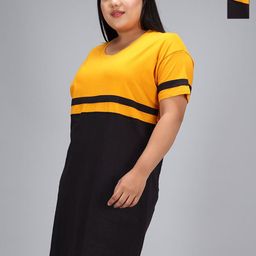 Dreambe Women 2 Striped Applique T-shirt-image-107