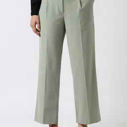 Van Heusen Woman High-Rise Straight Fit Pleated Trousers-image-13