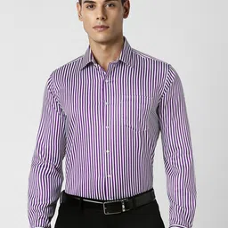 Van Heusen Men Spread Collar Striped Cotton Slim Fit Formal Shirt-picture-42