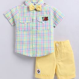 LITTLE COLLARS Boys Checked Shirt with Shorts-image-47