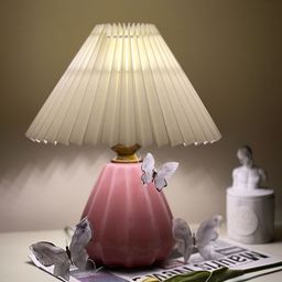 The Better Home Pink & White Contemporary Ceramic Table Lamp-15