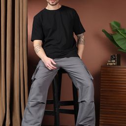 Kotty Men Relaxed Easy Wash Cargos Trousers-image-53